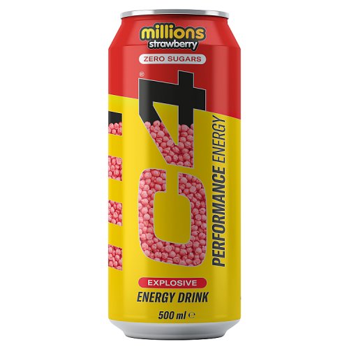C4 Energy Millions Strawberry 500ml pack shot