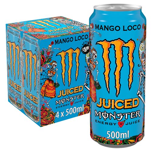 Monster Energy Juiced Mango Loco 4pk (4 x 500ml) PMP pack shot