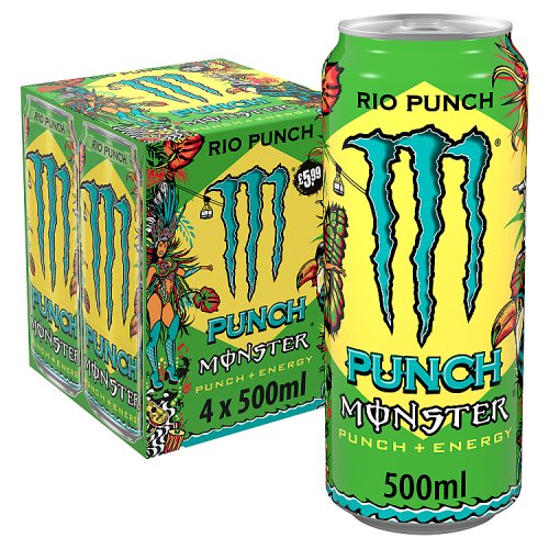 Monster Energy Juice Rio Punch PM £5.99 4pk 500ml pack shot