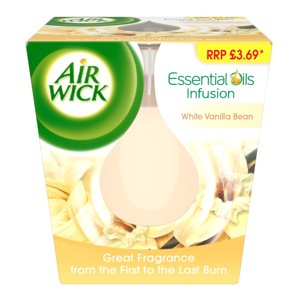 Airwick Base Candle White Vanilla Bean 105g PMP pack shot