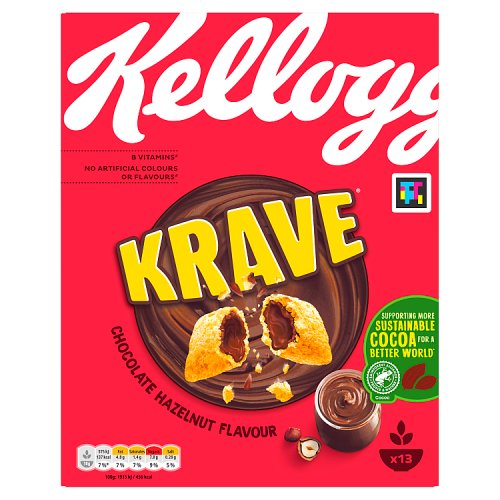 Kelloggs Krave Chocolate Hazelnut 410g pack shot