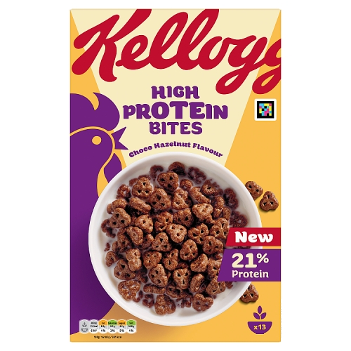 Kelloggs Hi Protein Chocolate Hazelnut Bites 400g pack shot