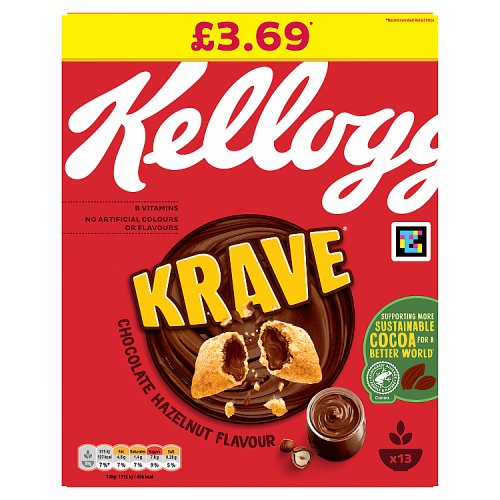Kelloggs Krave Chocolate Hazelnut PM £3.69 410g pack shot