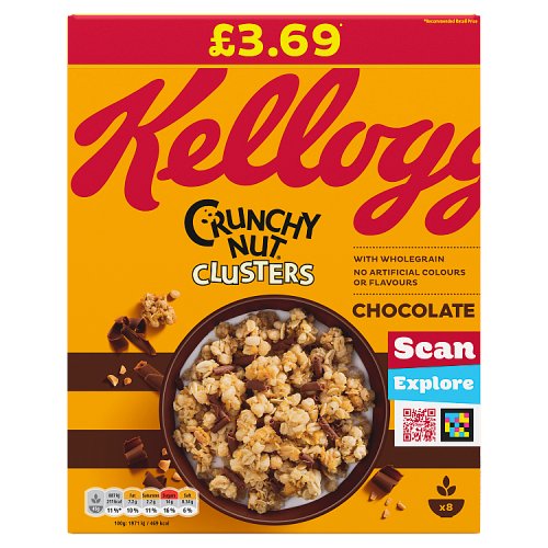 Kelloggs Crunchy Nut Clusters Chocolate PM £3.69 400g pack shot