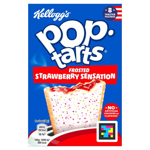 Kelloggs Pop Tarts Strawberry Sensation 8pk (8 x 48g) pack shot
