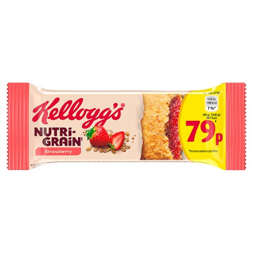 Kelloggs Nutri Grain Bar Strawberry PM 79p 37g pack shot