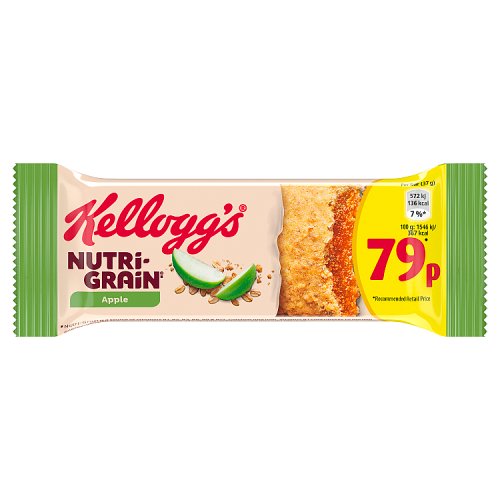 Kelloggs Nutri Grain Bar Apple PM 79p 37g pack shot