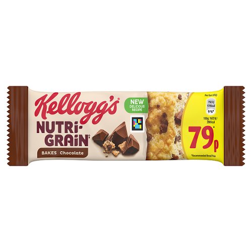 Nutri Grain Bakes Chocolate PM 79p 45g pack shot