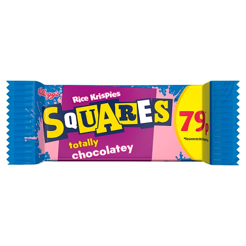 Kelloggs Rice Krispies Squares Totally Chocolate PM 79p 36g pack shot