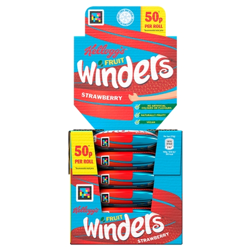 Kelloggs Fruit Winders Strawberry 17g PMP pack shot