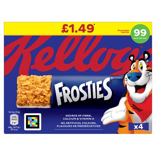 Kelloggs Frosties Cereal Bar 4pk (4 x 25g) PMP pack shot