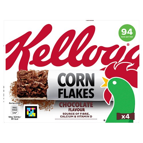 Kelloggs Chocolate Cornflake Bar 4pk (4 x 24g) pack shot