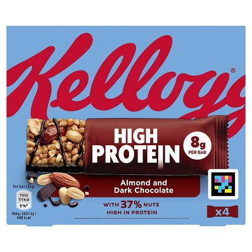 Kelloggs High Protein Bars Almond & Dark Chocolate 4pk pack shot
