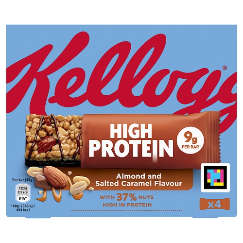 Kelloggs High Protein Bars Almond & Salted Caramel 4pk pack shot