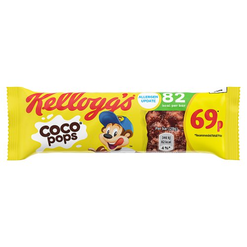 Kelloggs Coco Pops Cereal Bar PM 69p 20g pack shot