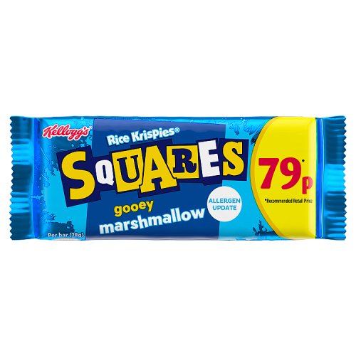 Kelloggs Rice Krispies Squares Marshmallow PM 79p 28g pack shot