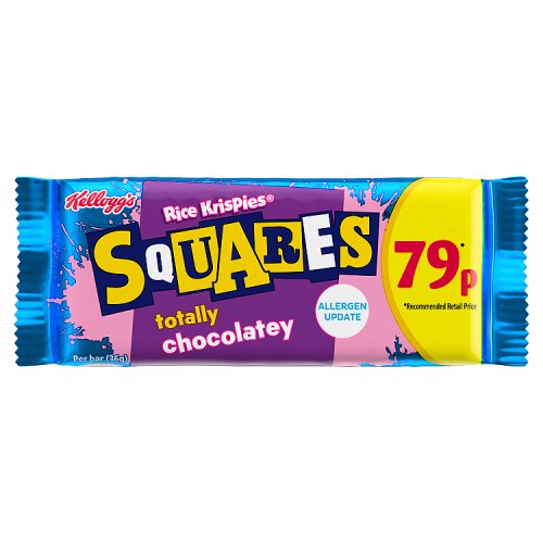 Kelloggs Rice Krispies Squares Totally Chocolatey PM 79p 36g pack shot
