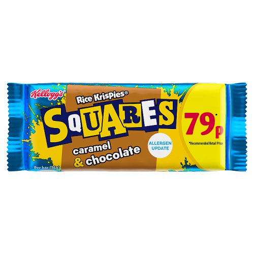 Kelloggs Rice Krispies Squares Caramel & Chocolate PM 79p 36g pack shot