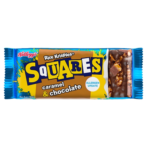 Rice Krispies Squares Caramel & Chocolate Snack Bars 36g pack shot