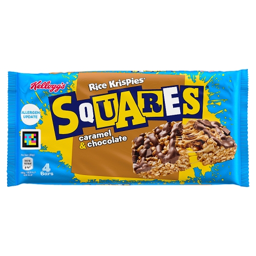Kelloggs Rice Krispies Squares Curious Caramel & Chocolate Snack Bars 36g pack shot