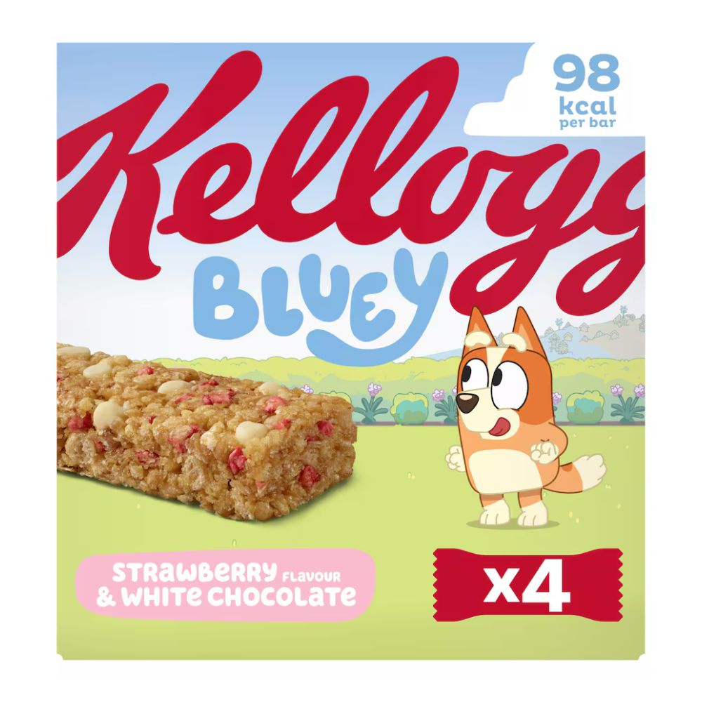 Bluey Strawberry & White Choc Cereal Bars 4pk (4 x 25g) pack shot