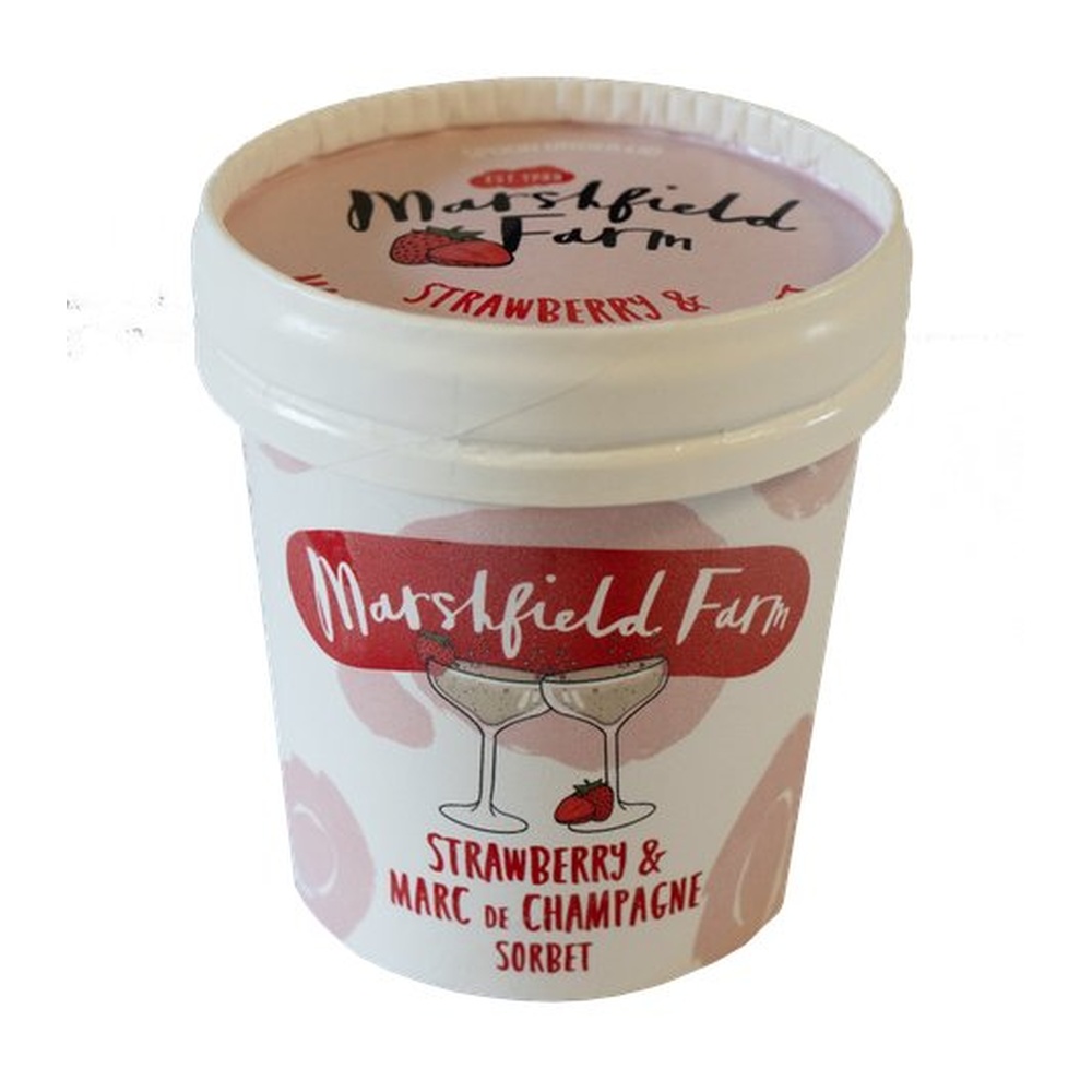 Marshfield Strawberry & Champagne Sorbet 125ml pack shot