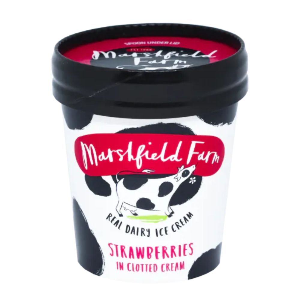 Marshfield Strawberries in Clotted Cream 180ml pack shot
