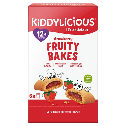 Kiddylicious Strawberry Fruity Bakes 6pk (6 x 22g) pack shot