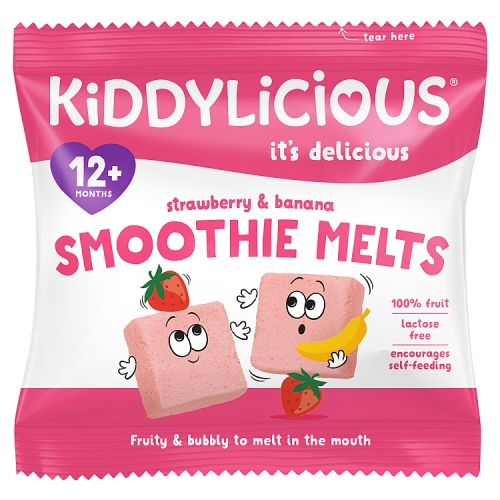 Kiddylicious Strawberry & Banana Smoothie Melts 6g pack shot