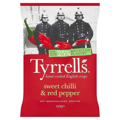 Tyrrells Sweet Chilli & Red Pepper Crisps 150g pack shot