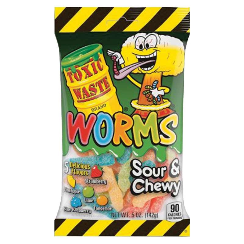 Toxic Waste Worms Sour & Chewy 142g pack shot