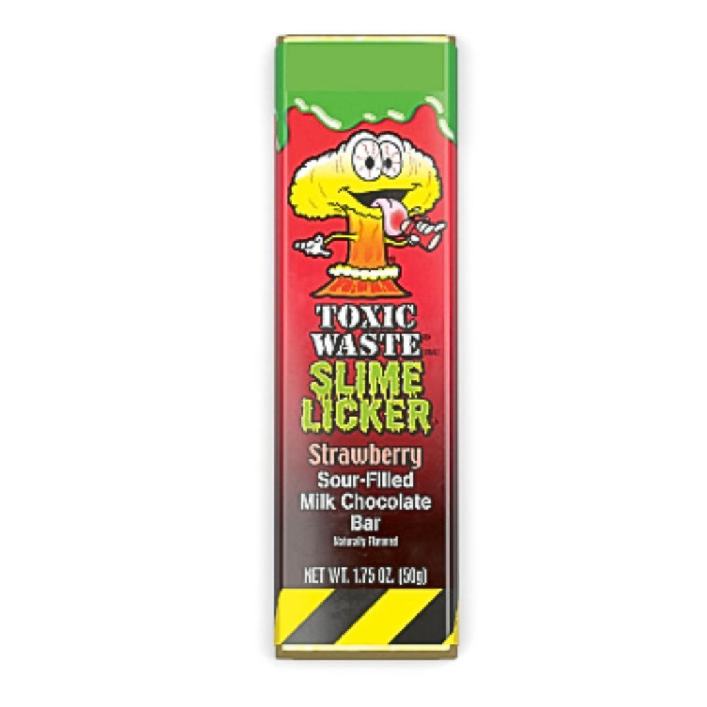 Toxic Waste Slime Licker Blue Raspberry Chocolate Bar 50g pack shot