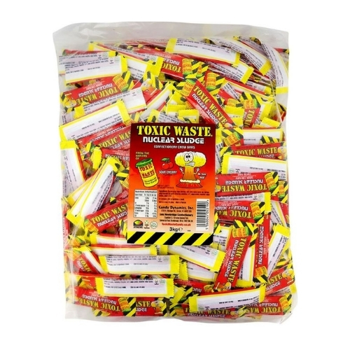 Toxic Waste Cherry Nuclear Sludge Mini Chew Bars 3kg pack shot