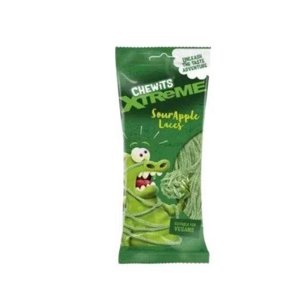 Chewits Xtreme Sour Apple Laces 160g pack shot