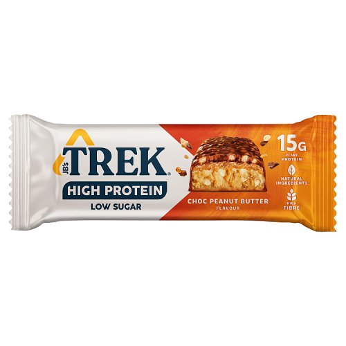 Trek High Protein Low Sugar Chocolate & Peanut Butte 55g pack shot