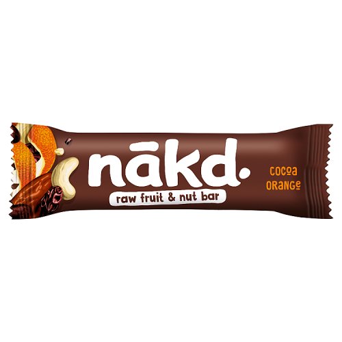 Nakd Raw Fruit & Nut Bars Cocoa Orange 18pk (18 x 35g) 630g pack shot
