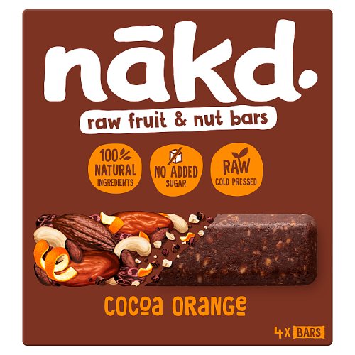 Nakd Cocoa Orange 4pk (4 x 35g) pack shot