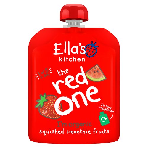 Ellas Kitchen The Red One Baby Organic Juice Squished Smoothe Fruits 90g pack shot