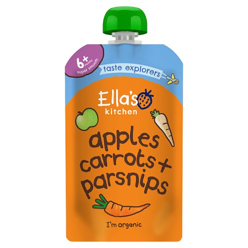 Ellas Kitchen Organic Baby Food 4M+ Apple Carrots & Parsnips 120g pack shot