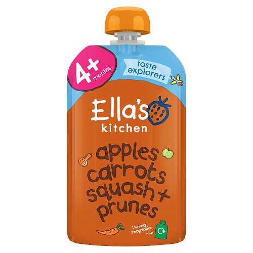 Ellas Kitchen Organic Butternut Squash Carrots Apples Prunes Pouch 120g pack shot