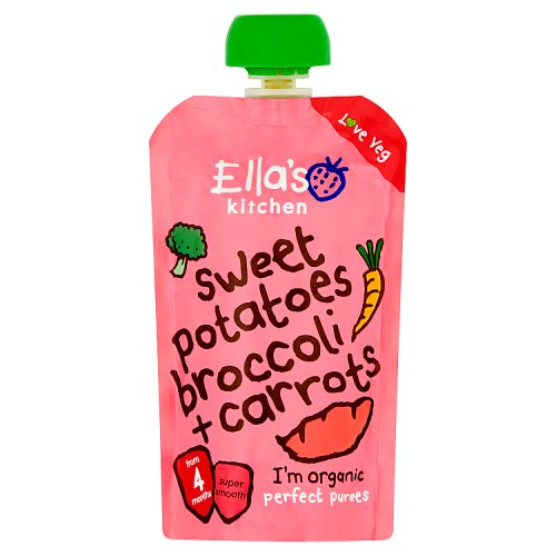 Ellas Kitchen Sweet Potato Broccoli Carrots 4 Months 120g pack shot
