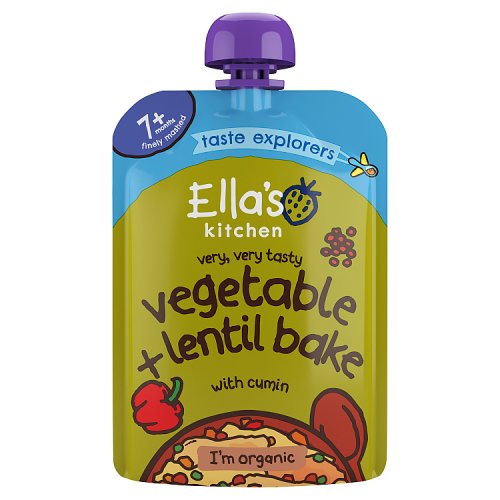 Ellas Kitchen Organic Baby Food 7M+ Veg & Lentil Bake 130g pack shot