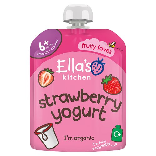 Ellas Kitchen Organic Strawberry Baby Pouch 6+ Months 90g pack shot