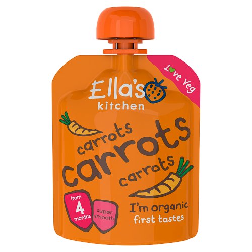 Ellas Kitchen Organic Carrots First Tates Baby Pouch 4+ Months 70g pack shot