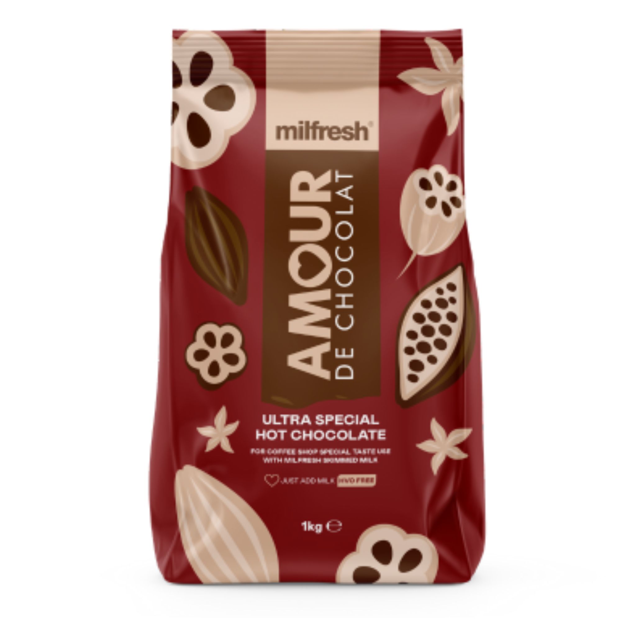 Milfresh Amour De Chocolat Hot Chocolate Powder 1kg pack shot