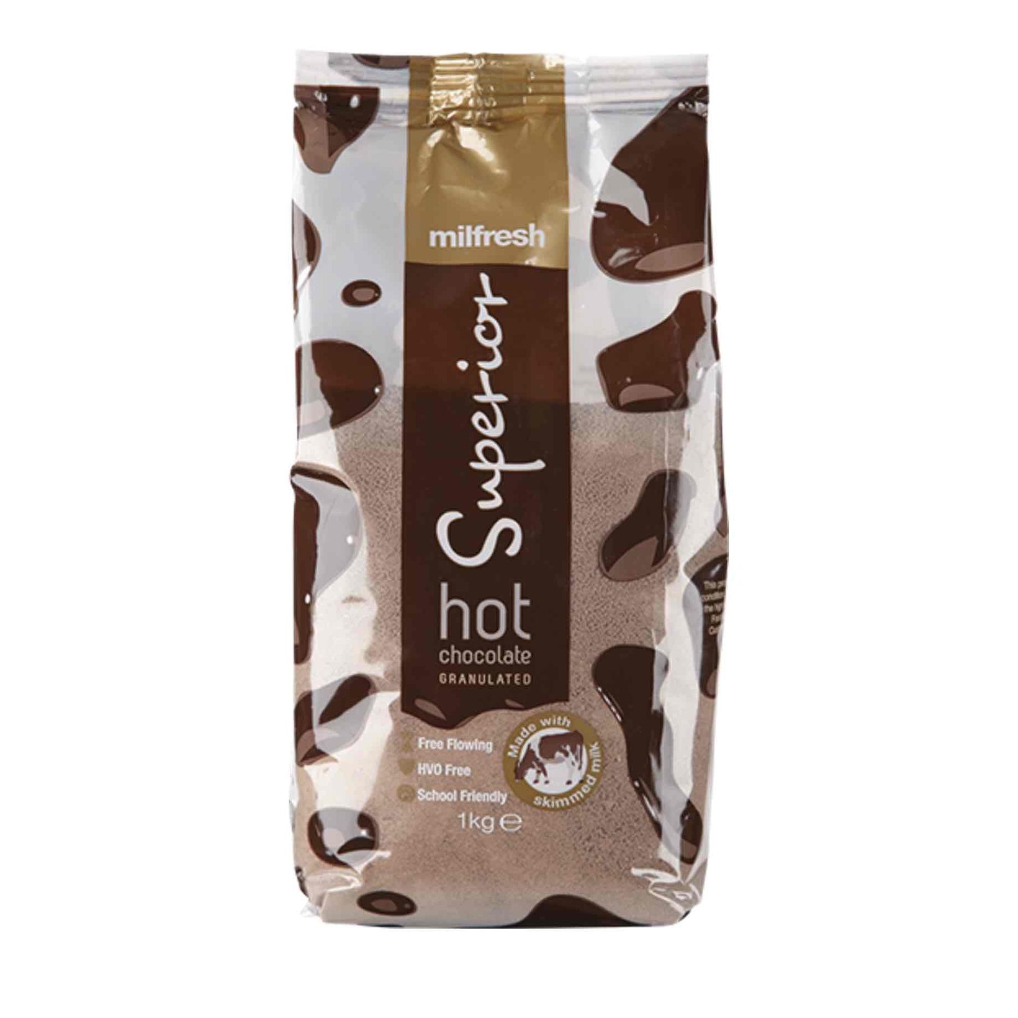 Milfresh Super Granulated Hot Chocolate 1kg pack shot