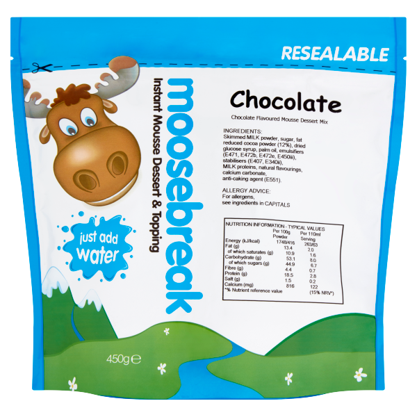 Moosebreak Chocolate Mousse Mix 450g pack shot