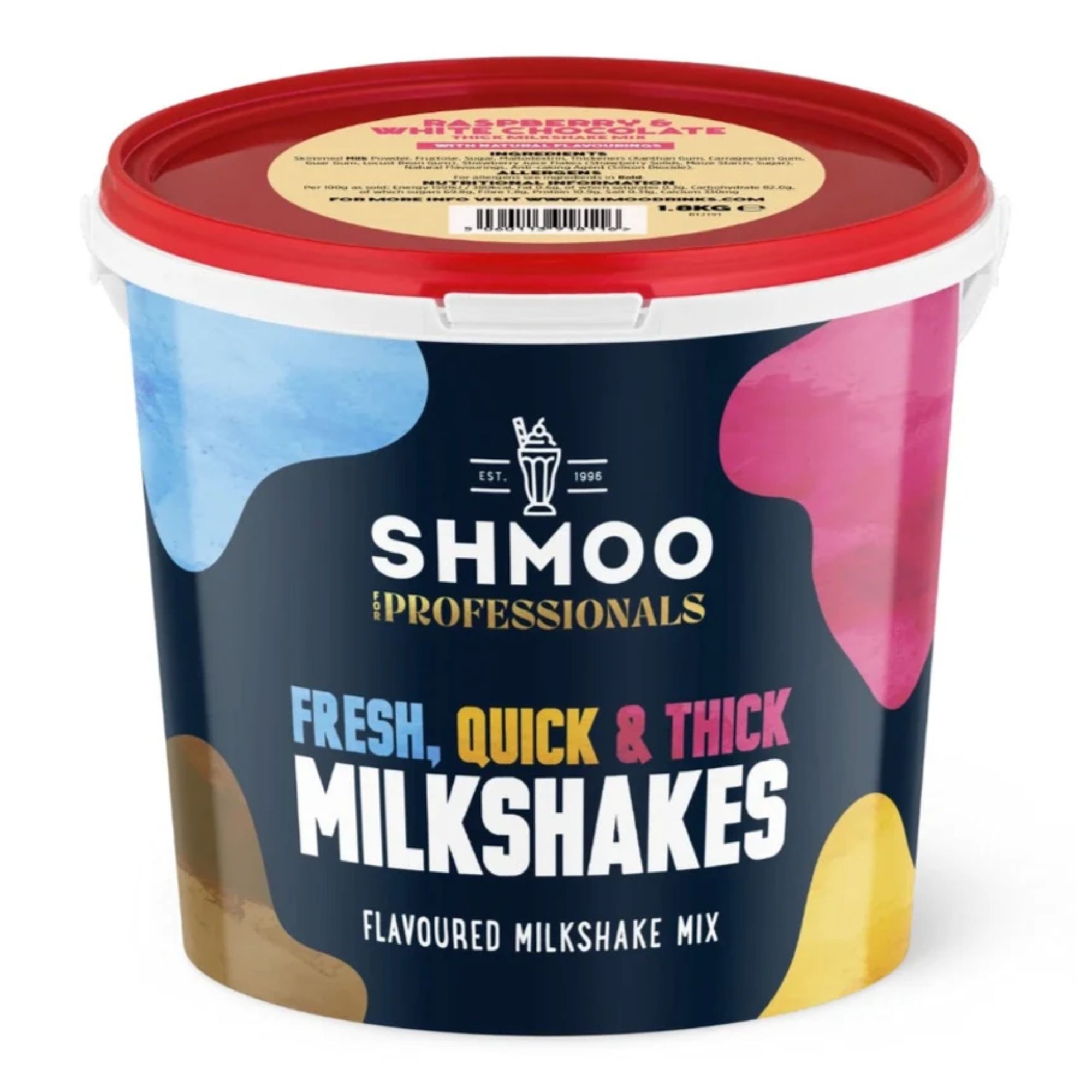 Shmoo Raspberry & White Chocolate Milkshake Mix 1.8kg pack shot
