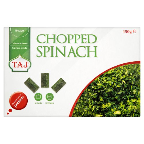 TAJ Chopped Spinach 450g pack shot