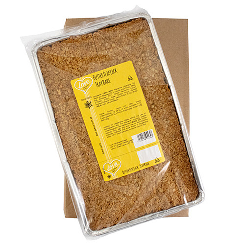 Butter Flapjack Tray Bake 12 per tray 900g pack shot